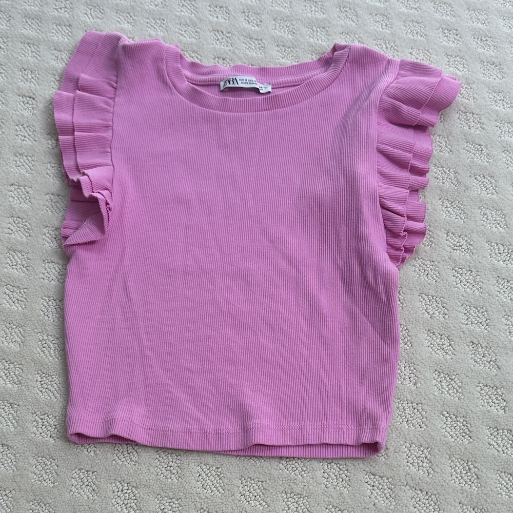 Zara Womans Ruffled Pink Blouse